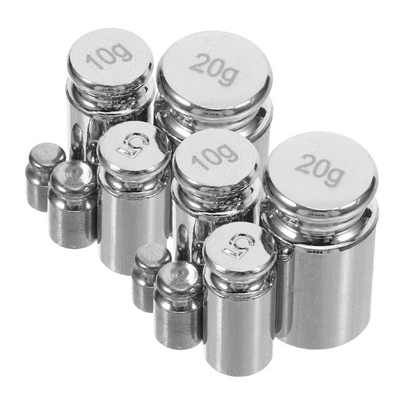 HEMOTON Precision Calibration Weight Set for Digital Scales Made of Steel Silver Color Portable and Reliable 1g 2g 5g 10g 20g
