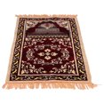 thumbnail image 1 of Prayer Rug, Vintage Flowers Hand Woven Easy To Fold Islamic Prayer Rugs  for Pilgrimage Activities Red, 1 of 7