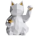 thumbnail image 1 of Adornos Gato La Suerte Geométricos Mate Europeos Del Sala Estar Escritorio Artesanías Resina (blanco) (blanco Mate), 1 of 9