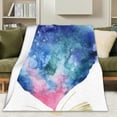 thumbnail image 3 of Watercolor Open Book Magic Cloud Throw Blanket for Couch Bed Soft Cute Fleece Fuzzy Spring Summer Throw Blankets Cozy Living Room Throw Blanket for Chair, 3 of 5