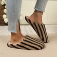 thumbnail image 6 of KEVCHE Stripe Fluffy Slippers for Women, Chic Fashion Casual Cute House Shoes, Comfortable Indoor Outdoor Vacation Bathroom Footwear with Soft Sole, Lightweight Non-Slip Home Slippers for Daily, 6 of 8