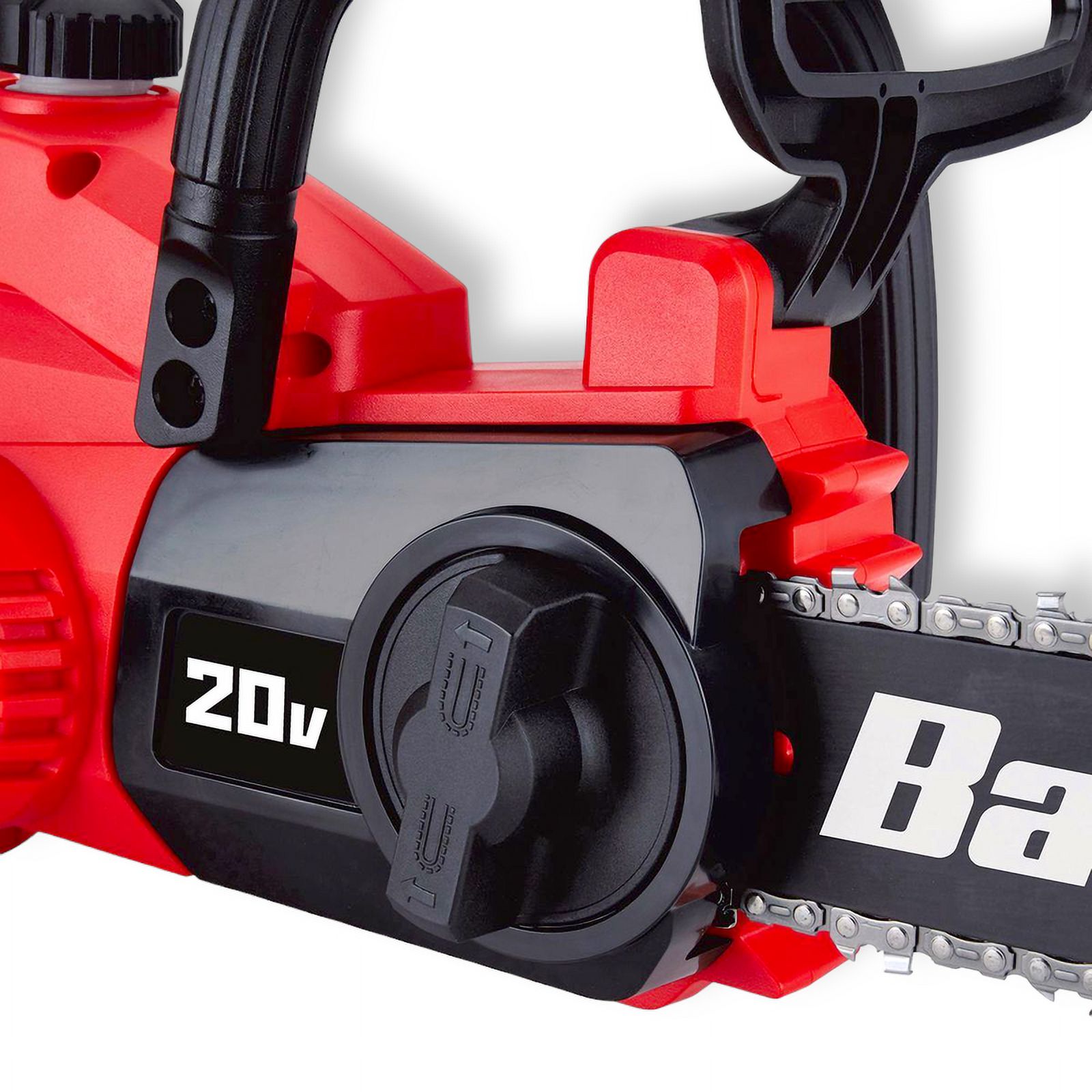 Bauer 20V Cordless Chainsaw 10" Bar, Battery-Powered Brushless (Tool Only) , Red