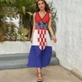 thumbnail image 3 of Flag of Croatia Womens Night Club Maxi Dress V Neck Sleeveless Bohemia Long Dresses, 3 of 9