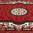 thumbnail image 3 of Allstar 8x10 Traditional Area Rug in Red with Ivory Mandala Tibetan design (7' 9" x 10' 1"), 3 of 6