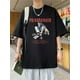thumbnail image 1 of PRIVATINKER Graphic Men's T-Shirt - Casual Black Cotton Tee with White Lettering, Short Sleeves, Round Neck, Loose Fit, Machine Washable - Ideal for Casual Attire, 1 of 5