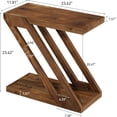 thumbnail image 2 of Tribesigns Solid Wood Side Table, 2-Tier Narrow End Table, Small Bedside Furniture, Accent Nightstand for Living Room, Bedroom, Brown, 2 of 6