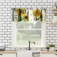thumbnail image 2 of Rustic Sunflower Window Valance Curtain, Vintage Yellow Flowers Green Leaves Bee Hand Painted Pattern Window Valances Treatments for Kitchen Living Room Café Décor 54''x18'', 1 Panel, 2 of 6