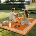 thumbnail image 4 of Burnt Orange Geometric Outdoor Rug 5x8 Ft - Reversible Patio Rug Outdoor Camping Rugs, Country Greece Key Art Washable Indoor Outdoor Area Rugs, Non-Slip Outdoor Carpet Runner for Deck/Porch, 4 of 8