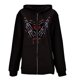 thumbnail image 1 of Túnica de moda Gibobby Suéter Con cremallera Vintage mujer Sudadera capucha Estampado corazón hueso mano negro L, 1 of 5