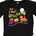 thumbnail image 4 of Inktastic My First Halloween Train with Pumpkins, Bats, Cat,and Ghost Boys or Girls Long Sleeve Baby Bodysuit, 4 of 5