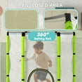 thumbnail image 5 of Qaba 4.6FT Trampoline for Kids w/ Safety Enclosure Net, for Indoor Outdoor, Gifts for Boy and Girl Age 3-6 Years, Cloud Pattern, Green, 5 of 9