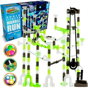 Marble Genius Marble Run Space Starter Set - GLOW-IN-THE-DARK - 130 ...