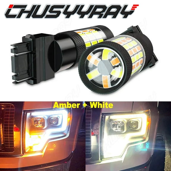 CHUSYYRAY Dual Color Switchback LED Turn Signal Light 3157 3057 for Chevy Tahoe 2000-2014 Bulbs