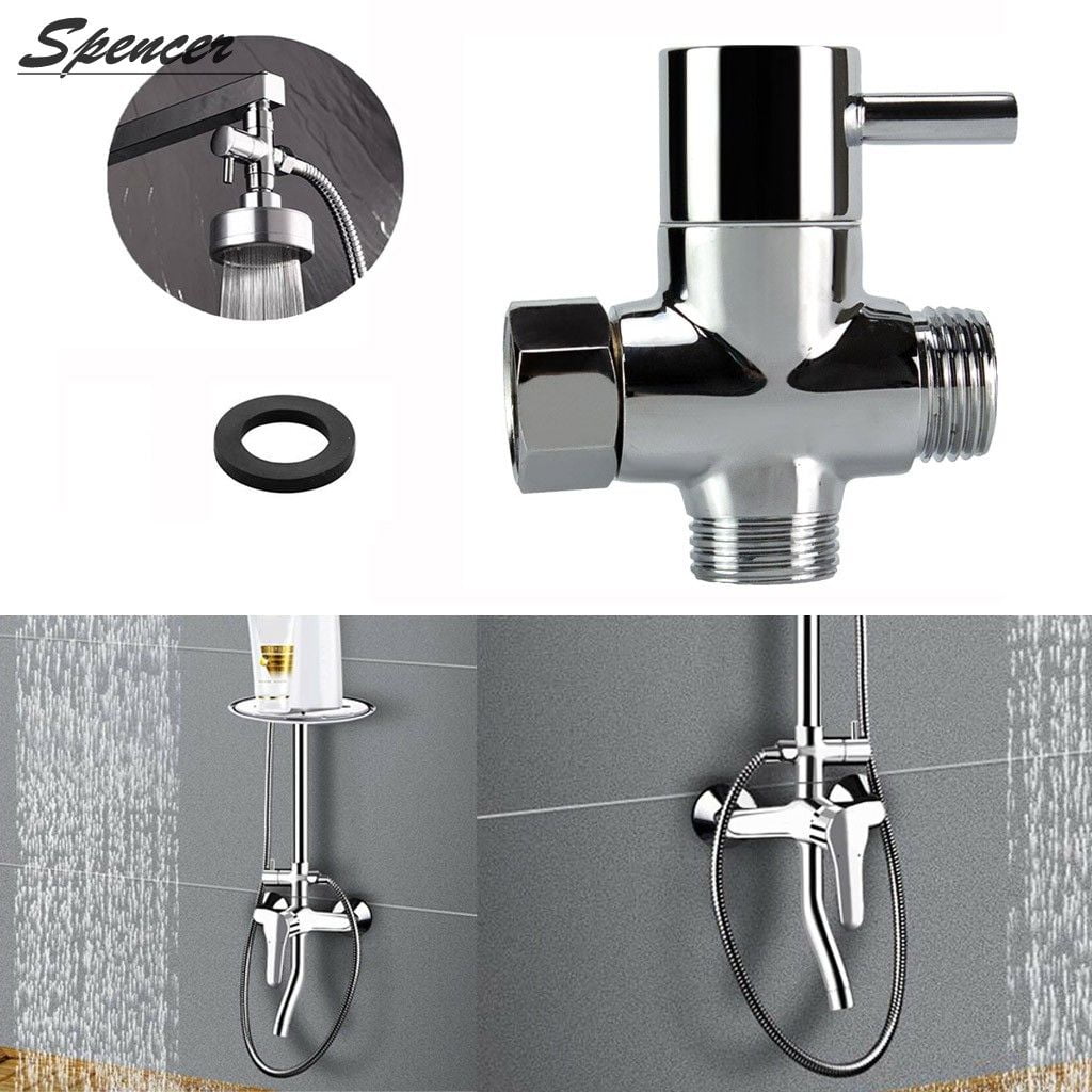 Brass 3-Way Diverter Valve for Shower Head or Bath Tap Switch Outlet T Adapter 