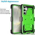 thumbnail image 2 of Takfox Holster Case for Samsung Galaxy S24 with Swivel Belt Clip, Built-in Screen Protector Heavy Duty Full Body Protection Shockproof Armor Defender Rugged Case Kickstand Cover - Green, 2 of 9