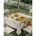 thumbnail image 3 of Square Outdoor Tablecloth with Umbrella Hole Sunflower Outside Table Cloth Waterproof Patio Table Cover Yellow Summer Floral Pastoral Rustic Zipper Tablecloths for Picnic Party Camping 54x54 Inch, 3 of 8