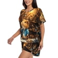 thumbnail image 2 of Lsque Scientist Guinea Pig Women's Short-Sleeved Pajama Set - 2 Piece Soft and Lightweight Sleepwear Set-Large, 2 of 9