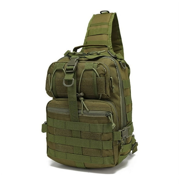 Mochila Pechera Bolso Táctico LING HAO 20L Impermeable Caqui Grande
