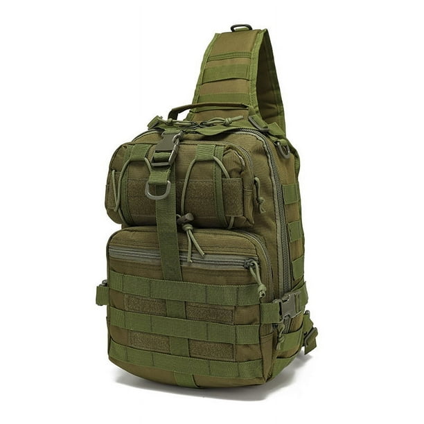 Mochila Pechera Bolso Táctico LING HAO 20L Impermeable Caqui Grande