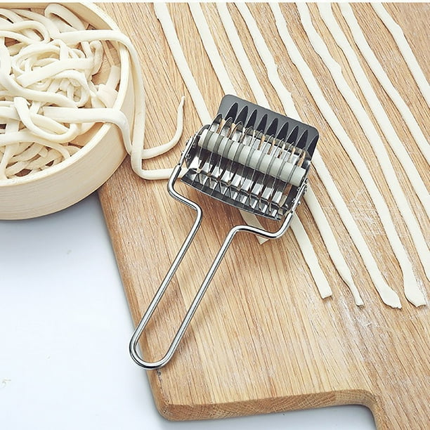 Fiudx Cortado de Acero Inoxidable, Picador de Ajo de Acero Duradero, Máquina para Hacer Fideos Ajustable, Herramienta Manual de Fácil Limpieza, Ideal para Cocinar En La Cocina, Solución de Chef Caser