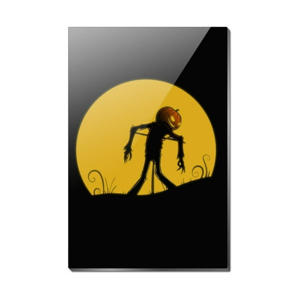Jack-o'-lantern Scarecrow Halloween Rectangle Acrylic Fridge Refrigerator Magnet