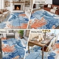 thumbnail image 6 of Ocean Whale Washable Living Room Rugs 6'x9', Orange Blue Summer Sea Animal Corals Blue Wooden Low Pile Throw Large Area Rug Non-Slip Sturdy Edge Binding Carpet for Dining Room Kitchen Office, 6 of 9