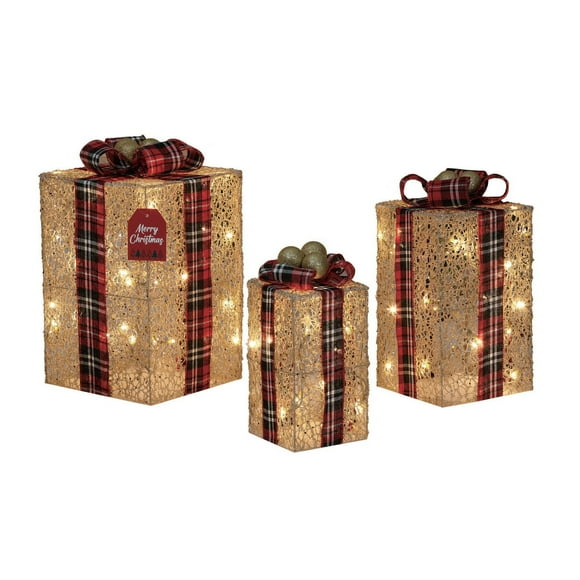 Ensemble-cadeau de Noël éclairé Holiday Time 3 pièces, avec 70 lumières à DEL