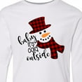 thumbnail image 4 of Inktastic Baby It's Cold Outside Cute Snowman in Plaid Print Long Sleeve Youth T-Shirt, 4 of 5