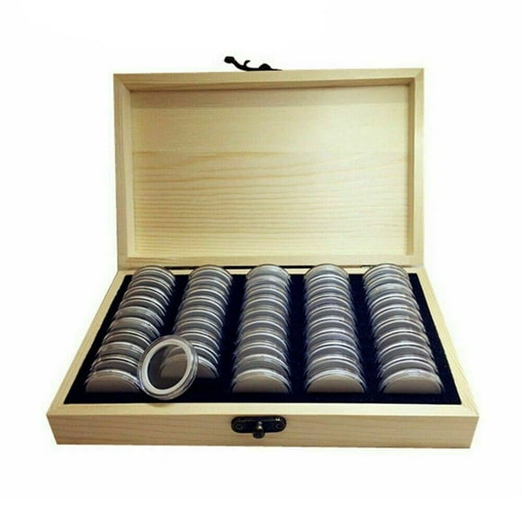 Storage Box Organizer Case For Token Display Room Commemorative Storage Holder Tray Coin Protective Protection Case Collection Supplies 50 Pcs