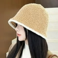 thumbnail image 6 of CoCopeaunts Winter Lamb Knitting Bucket Hat Women Corduroy Fisherman Hats Sunscreen Panama Caps for Women Outdoor, 6 of 6