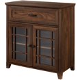thumbnail image 1 of Armoire d'Accent Double Porte en Verre Détaillé Classique en Noyer Foncé, 1 of 5