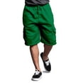 thumbnail image 5 of G-Style USA Men's Solid Fleece Cargo Shorts DFP1 - KELLY GREEN - 5X-Large, 5 of 5