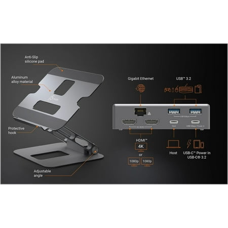 j5create - Multi-Angle Dual HDMI Docking Stand - Silver