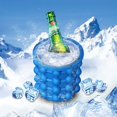 thumbnail image 4 of Máquina para hacer hielo Vhermosa cubeta de silicona con tapa enfriador azul para whisky cócteles, 4 of 6