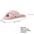 thumbnail image 2 of EeaseMX 1 par de pantuflas cálidas de felpa cruzadas con punta abierta para otoño e invierno, 2 of 8