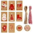 thumbnail image 1 of Coofit Christmas Gift Tags Set Cute Kraft Paper Hanging Tags Craft Labels with String, 1 of 4