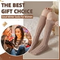 thumbnail image 5 of JIANFANG Fuzzy Socks for Women 3 Pairs Knee High Fluffy Soft Warm Stocking Cozy Slipper Plush Winter Long Christmas Socks, 5 of 6