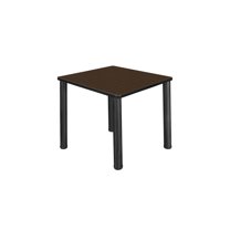 Regency Kee 30 in. Small Square Breakroom Table- Neo Walnut Top, Black Legs