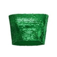 thumbnail image 4 of Breezora Women's Strapless Sequin Top Stretch Beaded Performance Wear Stage Dance Outfit Glitter Wrap Top Elastic Entertainment Apparel Green, 4 of 5