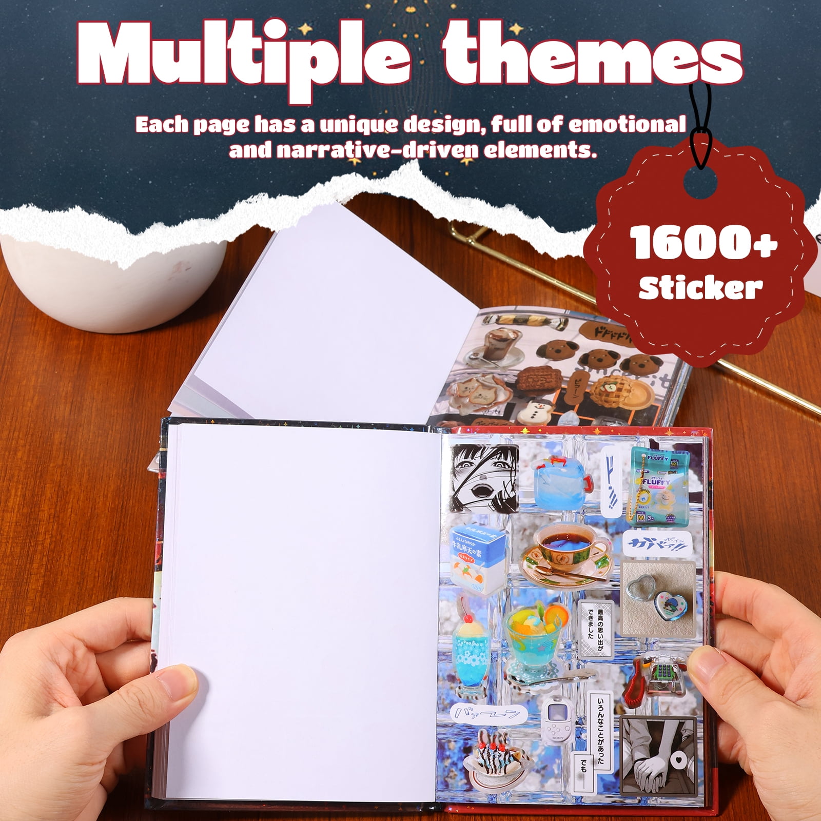 90 Sheets Japanese Sticker Book for Scrapbooking & Journaling – Heisei Retro Manga Style Korean Stickers for DIY Crafts, Aesthetic Decoration Junk Journal Gifts & Kawaii Sticker Book for Adults