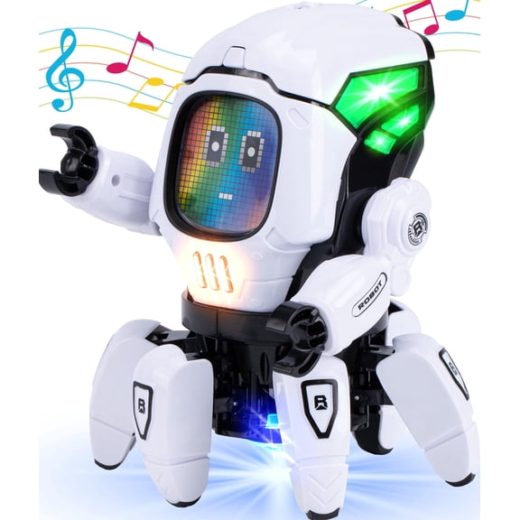 Gmdisc Robot Toys for Kids, Electronic Walking Dancing Robot Toys with Lights and Music, Gift for Age 3-8 Year Old Boys Girls