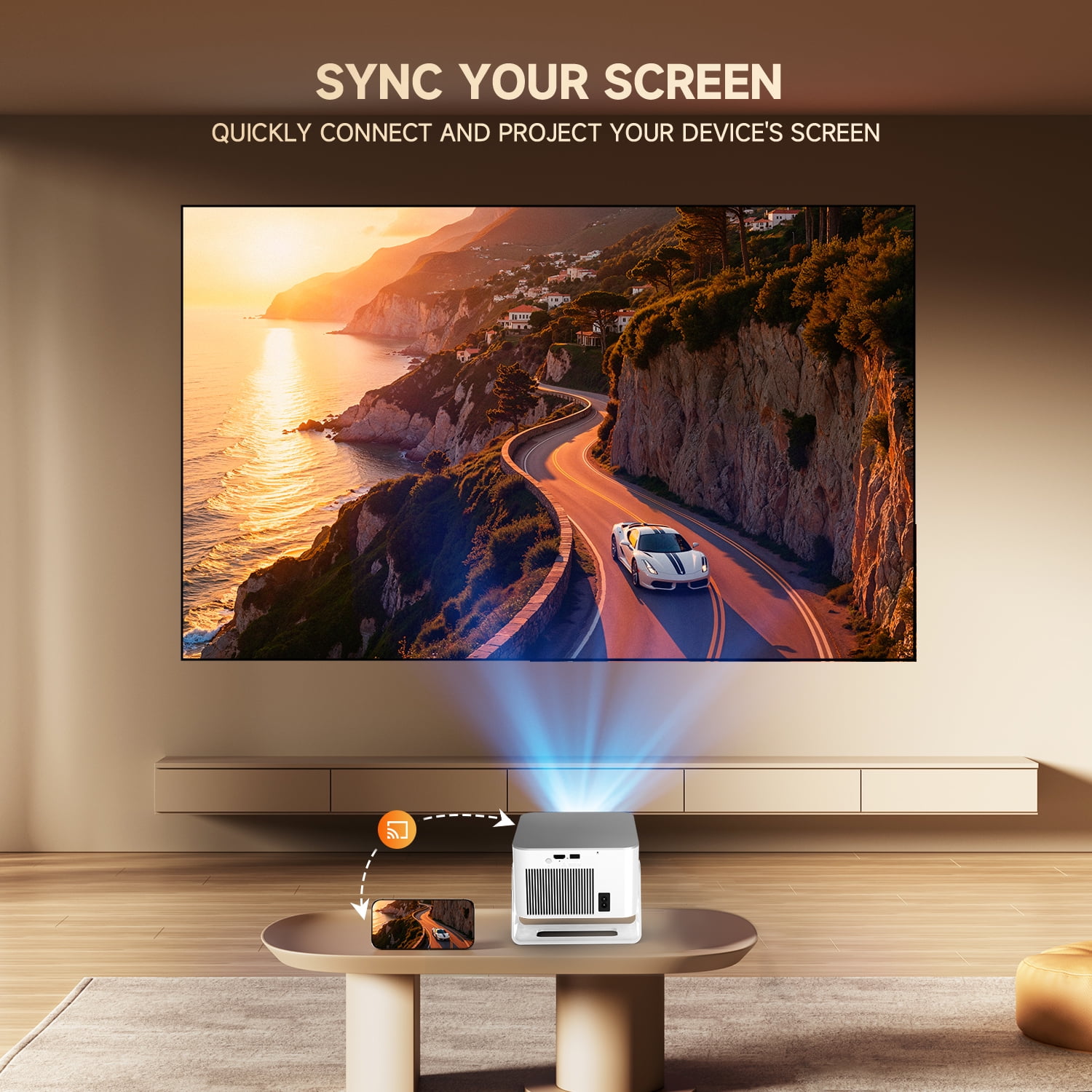 Magcubic 8K Support Native 1080P Full HD Projector, 900 ANSI