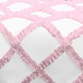 thumbnail image 3 of Dual Tone Diamond Ruffle Duvet Cover 5 Piece Set with Zipper, 400 Thread Count & 100% Egyptian Cotton and Quilts Protector with Pillowcases - White & Pink Solid, Full Size., 3 of 5