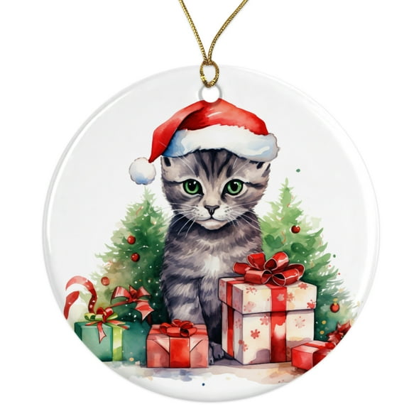 Scottish Fold Cat Ornament - Cat Ornament Cat Mom Cat Dad Over 20 Breeds - Xmas Tree Decoration - Fun Christmas Ornament - 3" Round Ceramic Ornament - Printed in USA AAC247