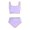 Light Purple, variant on Girls Two Piece Swimsuits for Kids Teen Bikini with Adjustable Ties and UPF Sun Protection Solid Spaghetti Sleeveless Purple 9 Years-10 Years