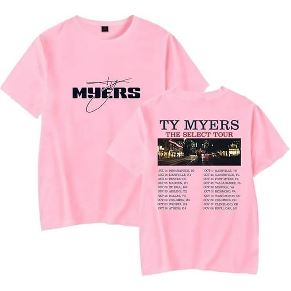Ty Myers The Select Tour 2025 T-shirt Trendy Fashion Short Sleeve Unisex Hip-hop Streetwear