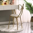 thumbnail image 3 of Vanity Chair Makeup Chair Stool,Modern Stylish Iron Stool with Butterfly Backrest Shape,Lounge Chair - Best for Bedroom Bathroom Café Decor, 3 of 11