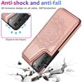 thumbnail image 3 of Samsung Galaxy S21 FE (NOT S21) Wallet Case,Embossed Mandala Pattern Flower Premium PU Leather Double Magnetic Buttons Flip Shockproof Protective Cover for Samsung Galaxy S21 FE SKM Rose Gold, 3 of 14