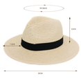 thumbnail image 6 of Dujiujun Band Decor Folding Thin Straw Hat Unisex Big Brim Sunscreen Jazz Hat Fashion Accessories, 6 of 8