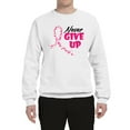 thumbnail image 2 of Wild Bobby, Never Give Up Fight Cancer, Breast Cancer Awareness, Unisex Crewneck Graphic Sweatshirt, White, Medium, 2 of 4